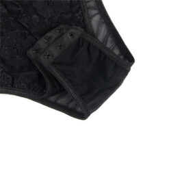 Eyelash Lace Bodysuit - Black 7 crotch of eyelash lace bodysuit black