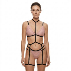 muse coral pink lingerie set