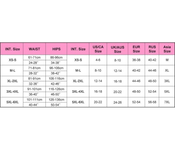 lingerie at sinderellas underwear size chart