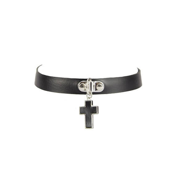 CHO022-1 - Las Lingerie cross pendant choker
