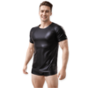 guys leather look T-shirt - Las Lingerie leather look t shirt