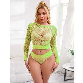 shop fluro green 2 piece bodystocking at laslingerie.com.au Australia