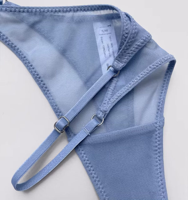 shop the skyla gee g-string in smoke blue at laslingerie.com.au