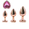 heart-plug-set-rose-gold-pink-gem - Las Lingerie sinderellas collection heart plug set with rose gold and pink gem base