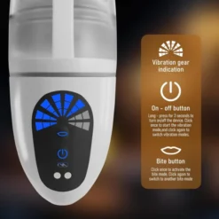 hisjunktoy biting and vibrating masturbator controls